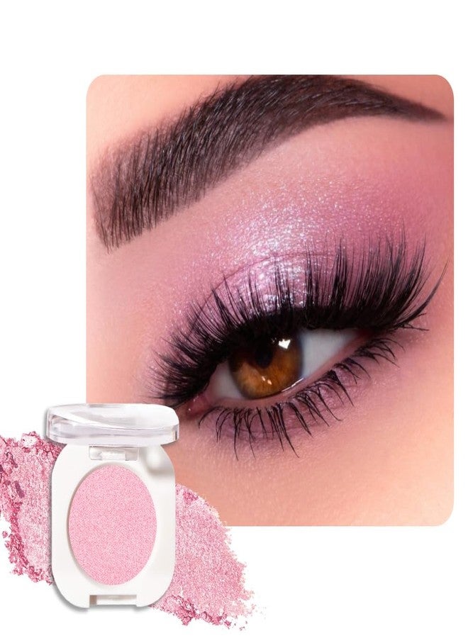 QIDSTERS Pink Shimmer Single Eyeshadow, Lightweight Blendable Mini Eye Shadow for Older Women, Monochrome Eyeshadow Palette Makeup Pigmented Waterproof, Vegan & Cruelty-Free, 29 - Image 1